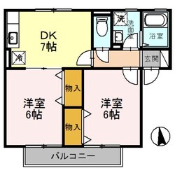 ハイカムールB棟の物件間取画像